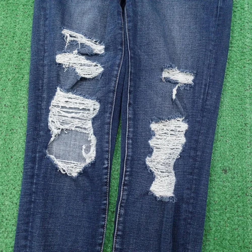 American‎ Eagle Jeans Womens 8 Blue Super Hi-Rise Jegging Distressed